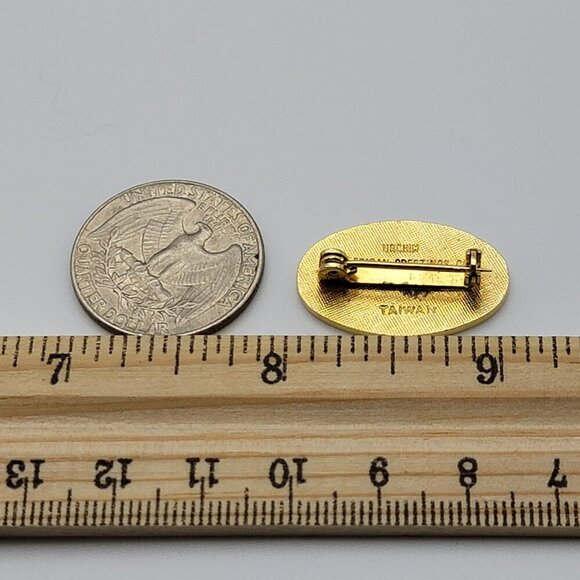 BE NICE TO ME Brooch Gold-Tone White Enamel Oval Vtg. URCHIN AMERICAN GREETINGS - Picture 9 of 9